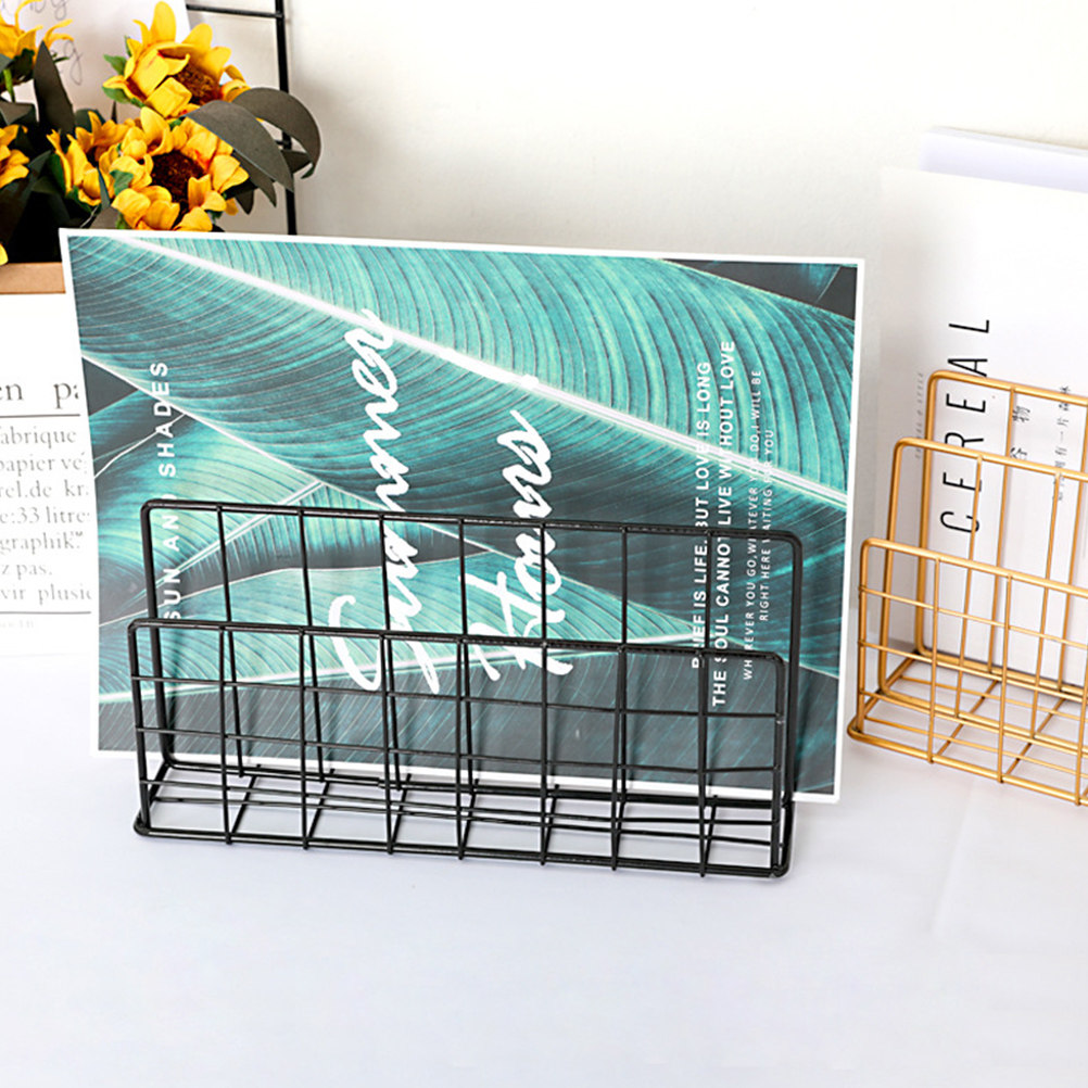 Metal Desktop Mail Organizer 3 - Magazine Holder Rack ulasan dan harga