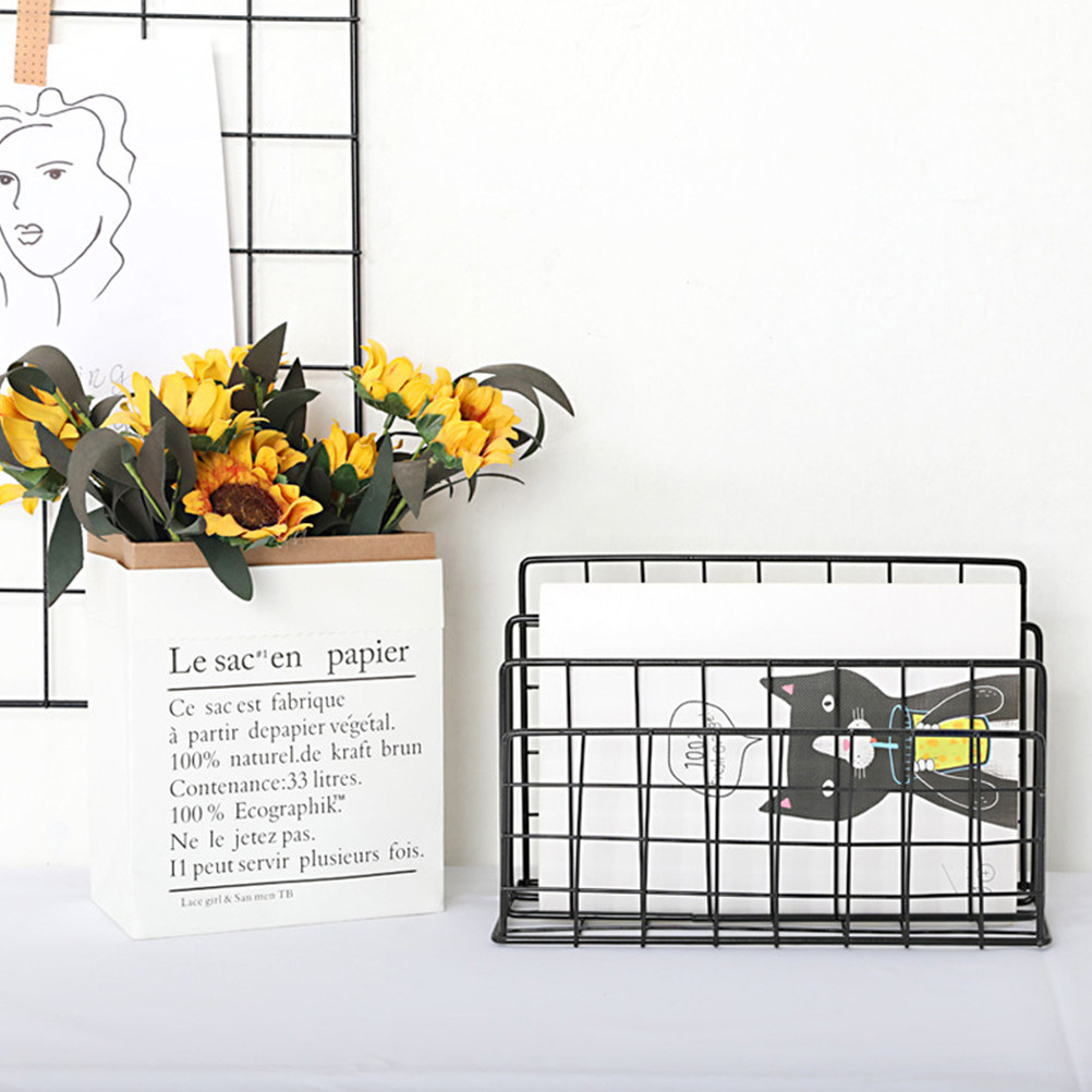 Metal Desktop Mail Organizer 3 - Magazine Holder Rack ulasan dan harga