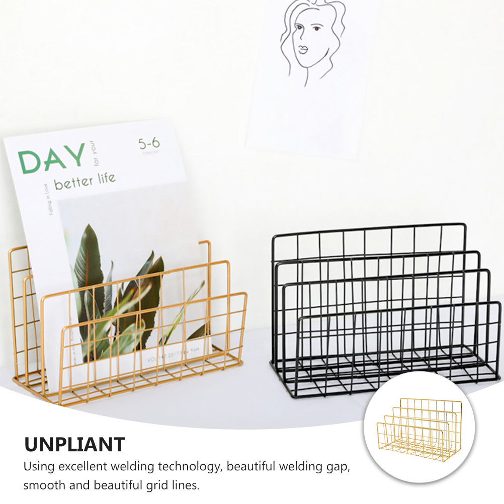 Metal Desktop Mail Organizer 3 - Magazine Holder Rack ulasan dan harga