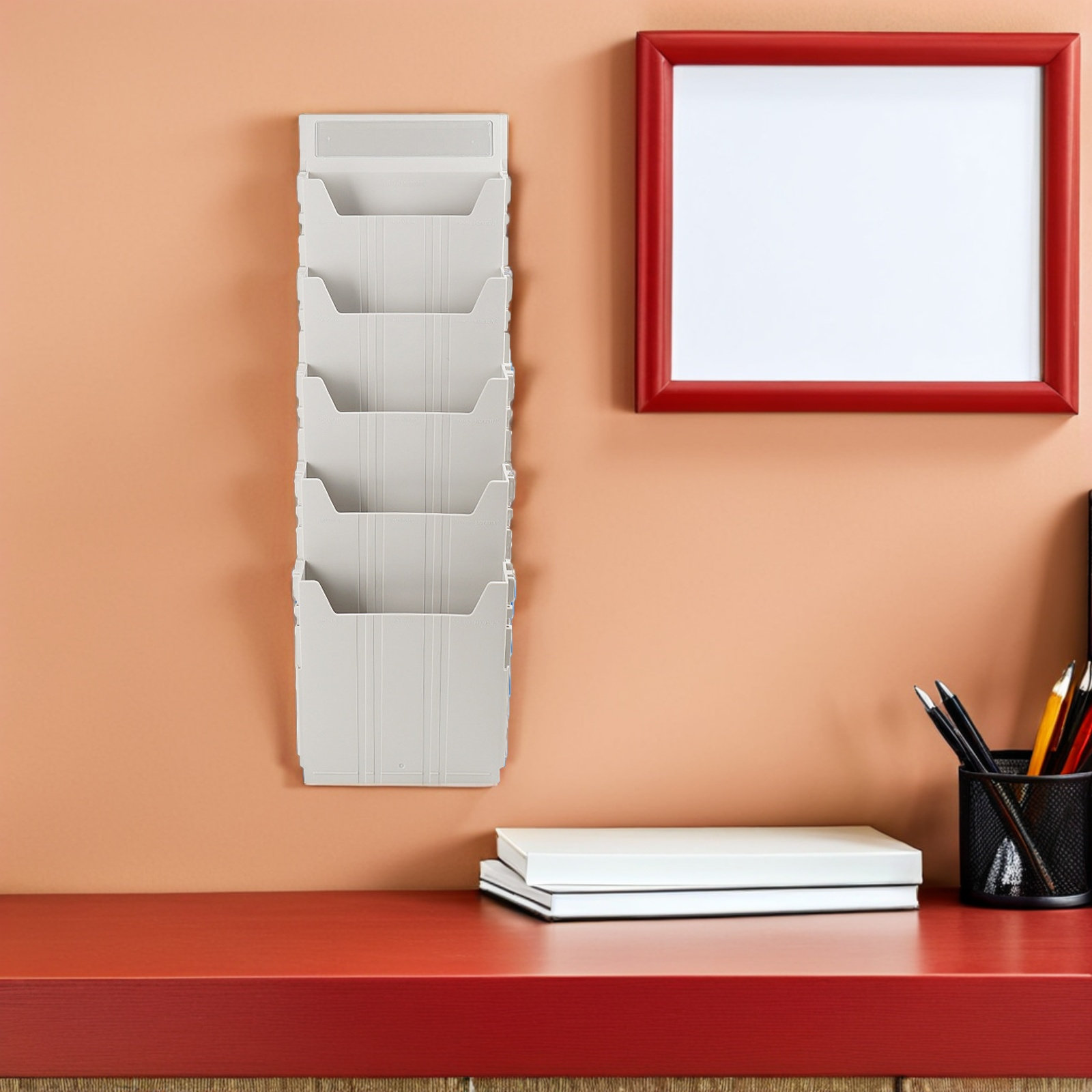 Wall Mounted File Organizer Ad - Magazine Holder Rack ulasan dan harga