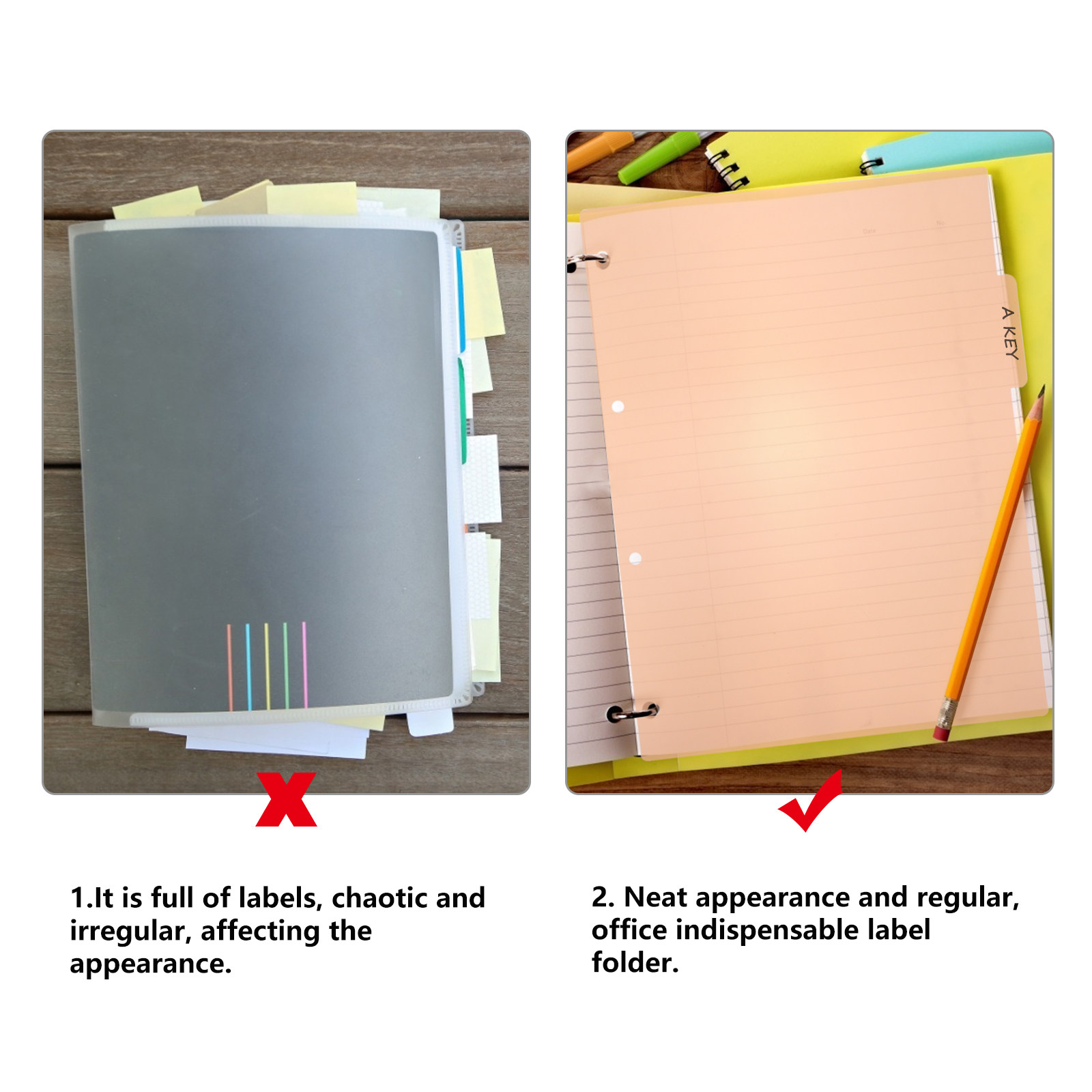 10Pcs Professional Plastic Ind - Tab Divider A4 ulasan dan harga