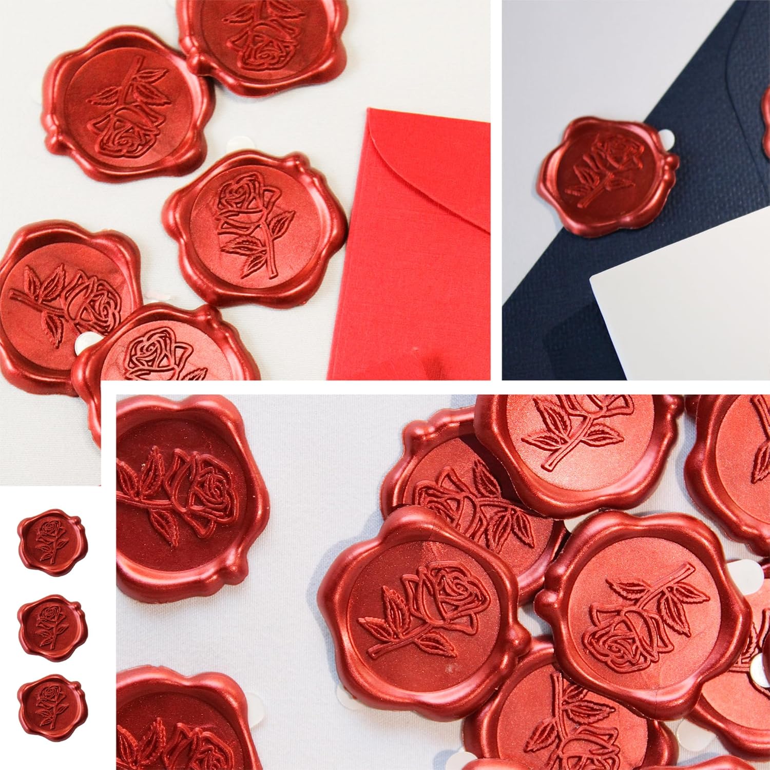 25pcs/set 3D Rose Flower Shape - Wax Seal Stamp Set ulasan dan harga
